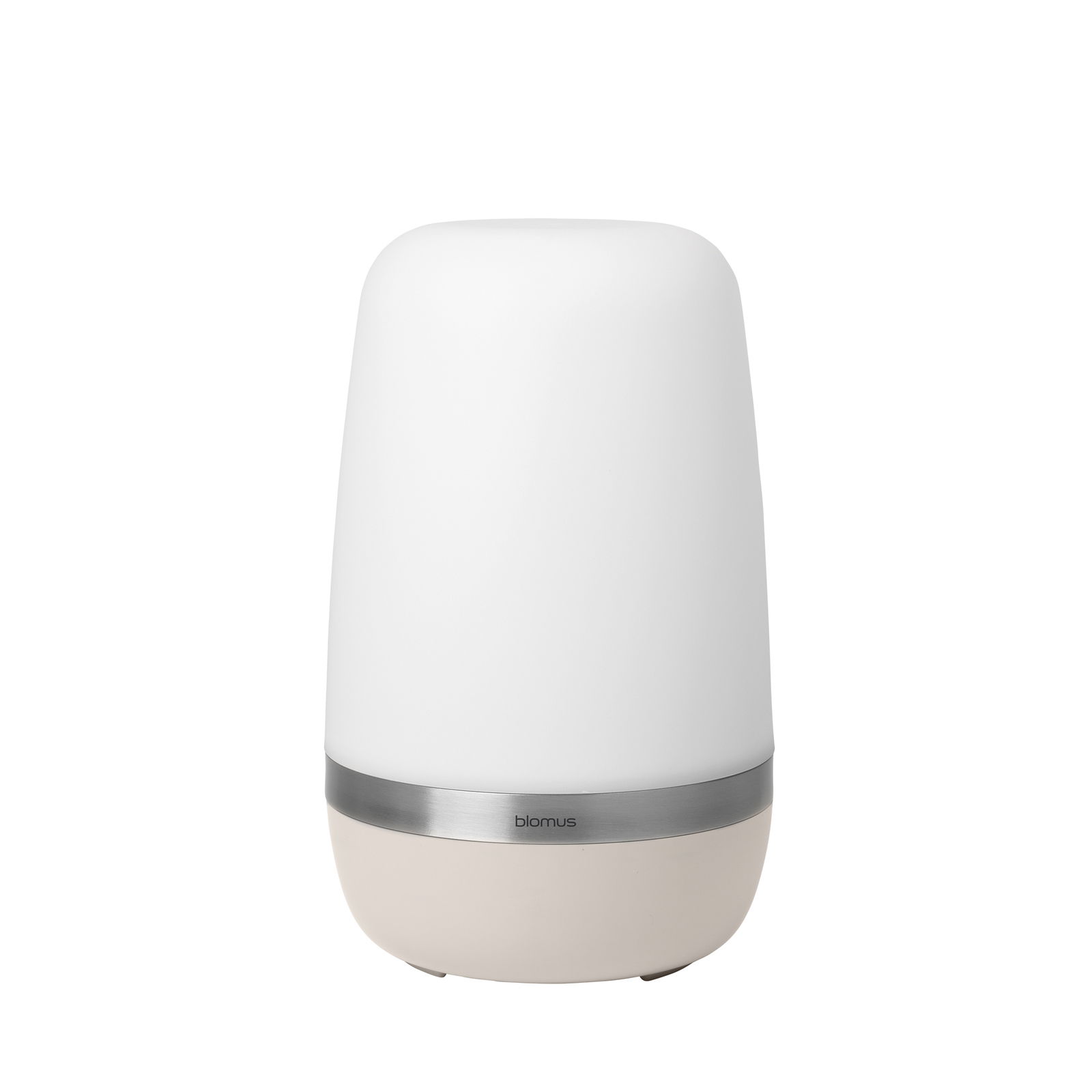 LED-Outdoorleuchte SPIRIT in Frontalansicht, modernes Design mit weißem Diffusor und silbernem Akzent.