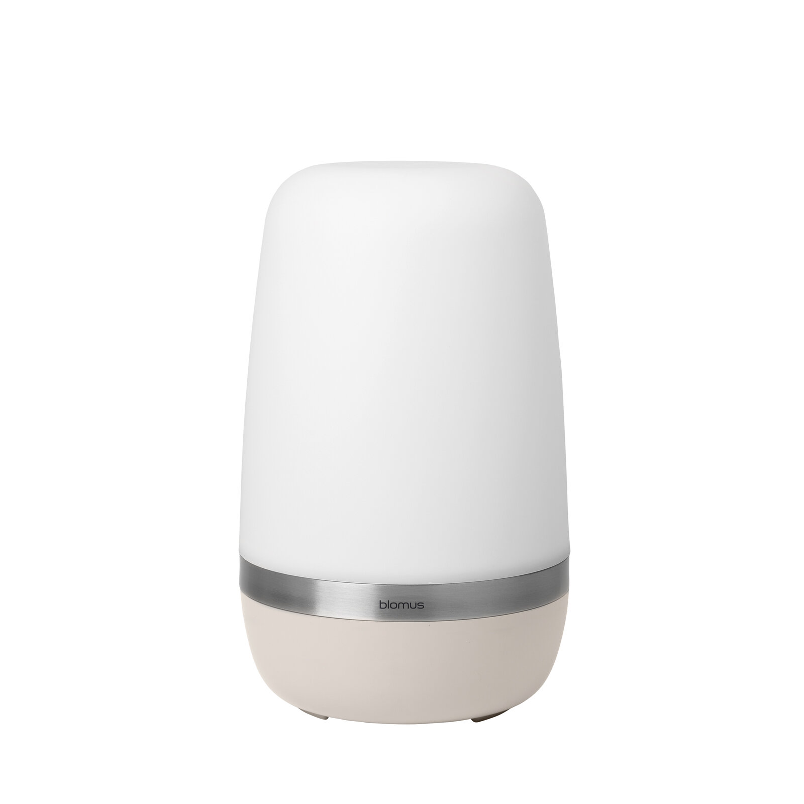 LED-Outdoorleuchte SPIRIT in Frontalansicht, modernes Design mit weißem Diffusor und silbernem Akzent.