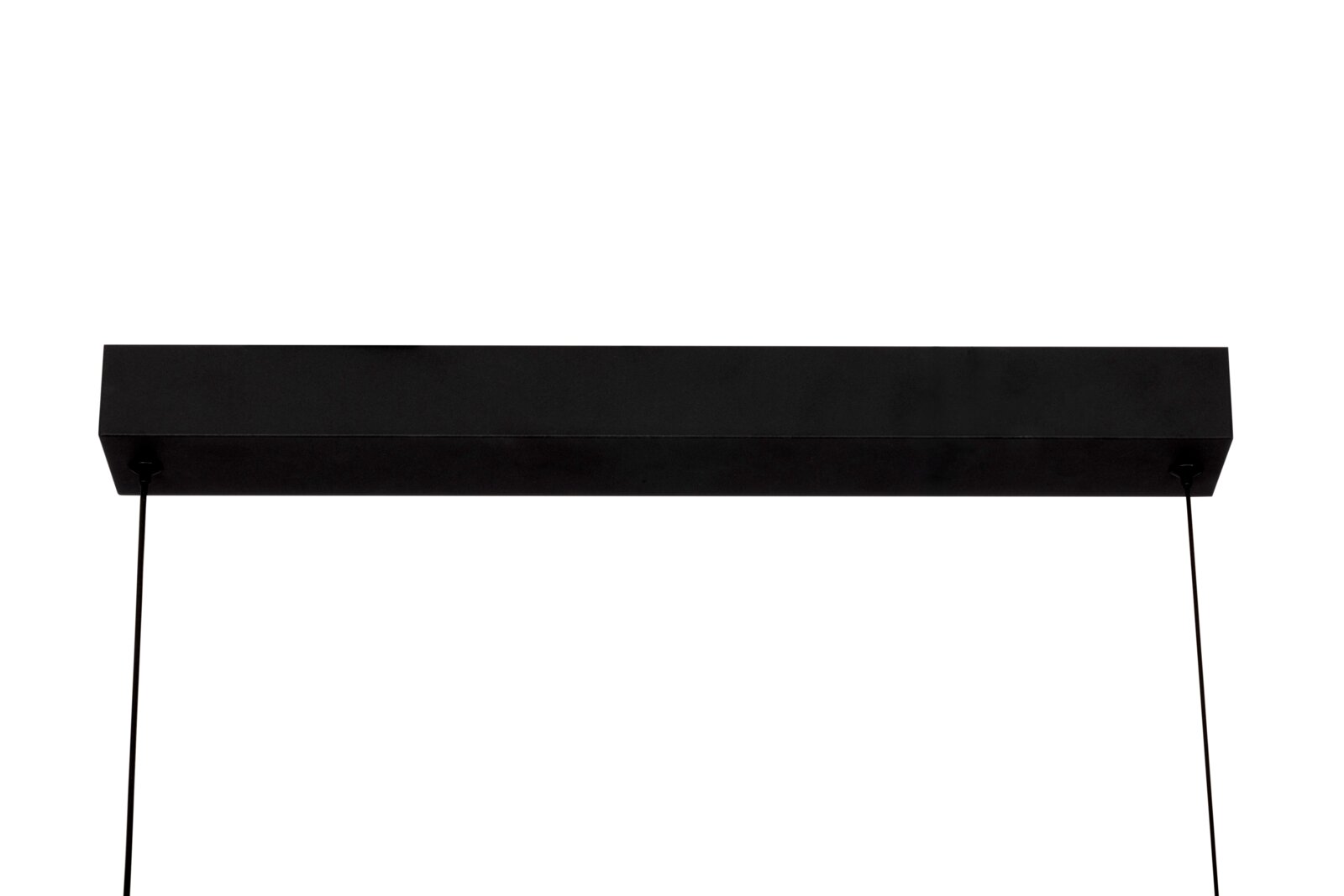 Schwarze LED-Hängeleuchte von Dieter Knoll, rechteckige Form, Ansicht von unten.
