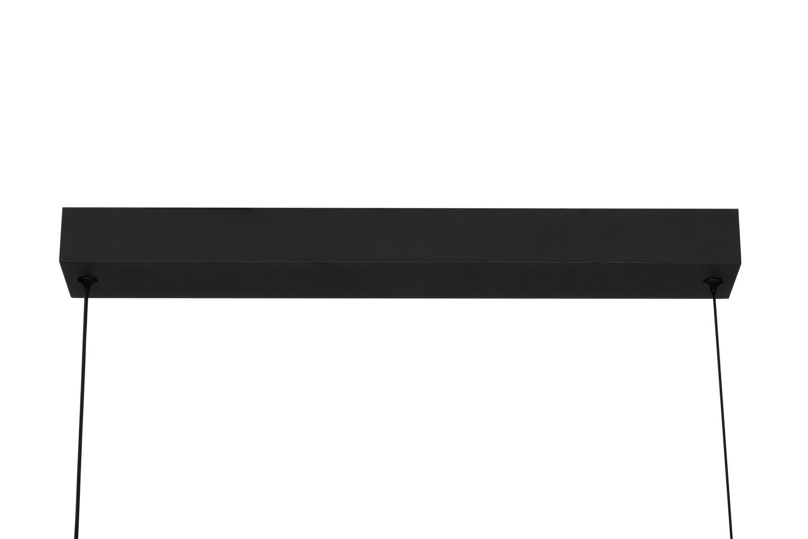 Schwarze LED-Hängeleuchte von Dieter Knoll, rechteckige Form, Ansicht von unten.