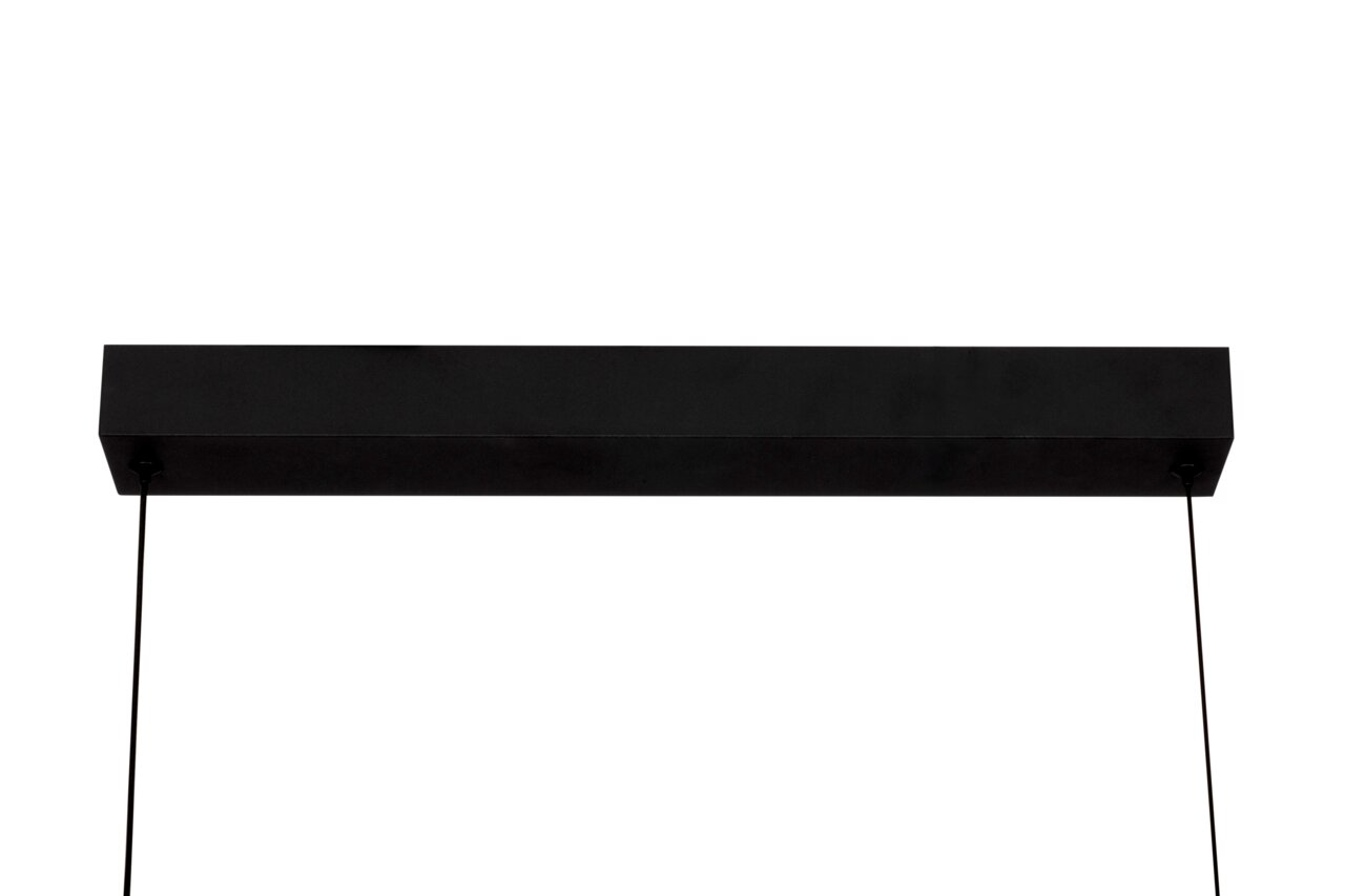 Schwarze LED-Hängeleuchte von Dieter Knoll, rechteckige Form, Ansicht von unten.