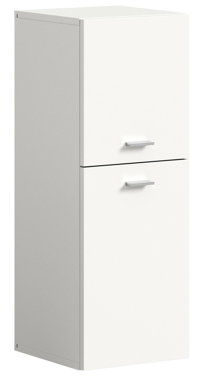 MID.YOU Badschrank BOSTON Weißer Badschrank mit zwei Türen, seitliche Perspektive