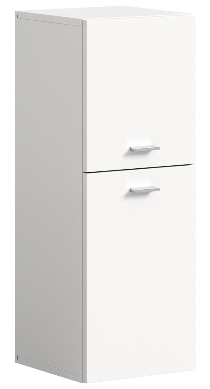 MID.YOU Badschrank BOSTON Weißer Badschrank mit zwei Türen, seitliche Perspektive