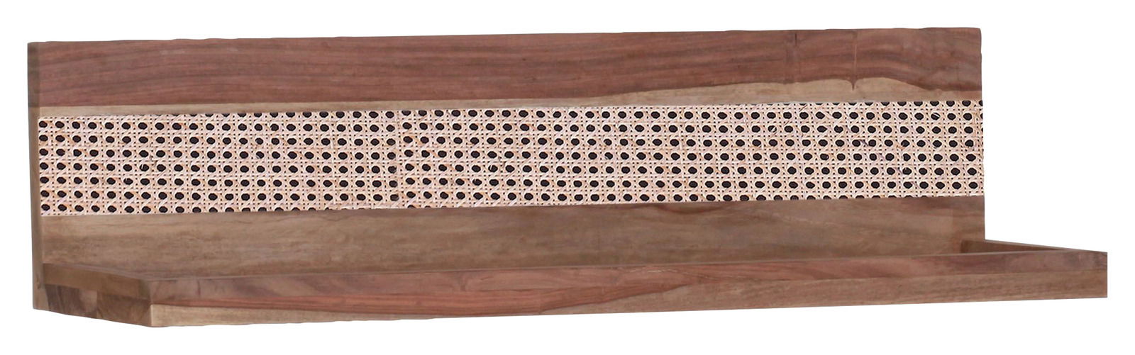 Wandboard aus Holz mit geflochtenem Rattan-Design, frontale Ansicht