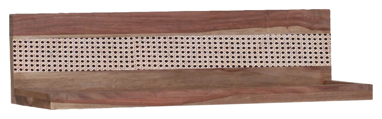 Wandboard aus Holz mit geflochtenem Rattan-Design, frontale Ansicht