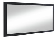 Rechteckiger Spiegel mit schwarzem Rahmen, seitliche Perspektive