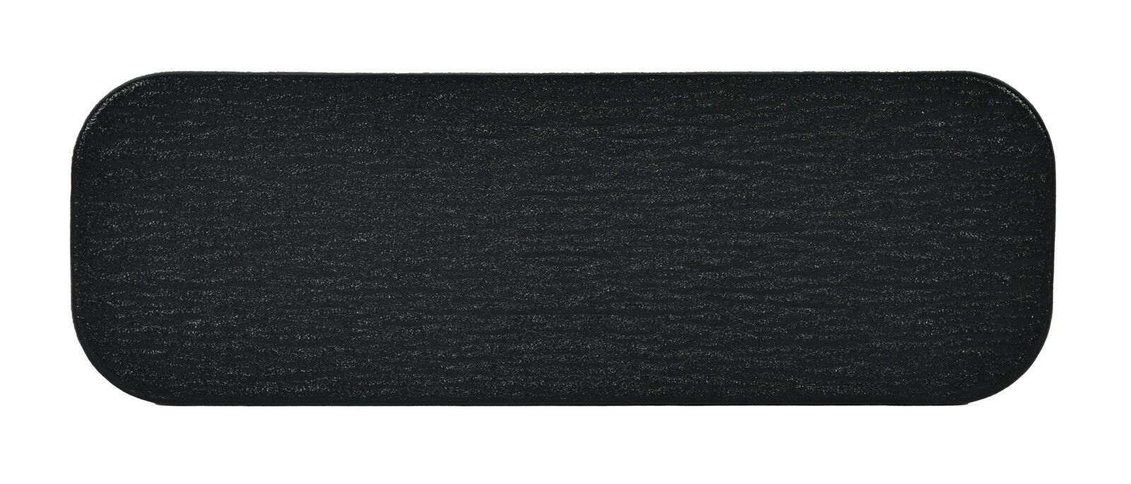 Rechteckige schwarze Servierplatte aus der Vogelperspektive