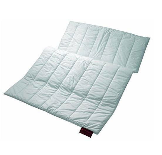 Winterbettdecke 155x220 cm in Draufsicht, weiße Steppdecke mit rechteckigem Muster