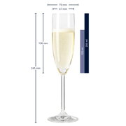Champagneglas Daily, zijaanzicht, 245 mm hoog, 70 mm diameter, inhoud 120 ml