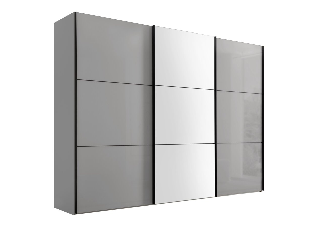 Moderano Schwebetürenschrank PRIMO Moderner Schwebetürenschrank mit Spiegel in Frontalansicht