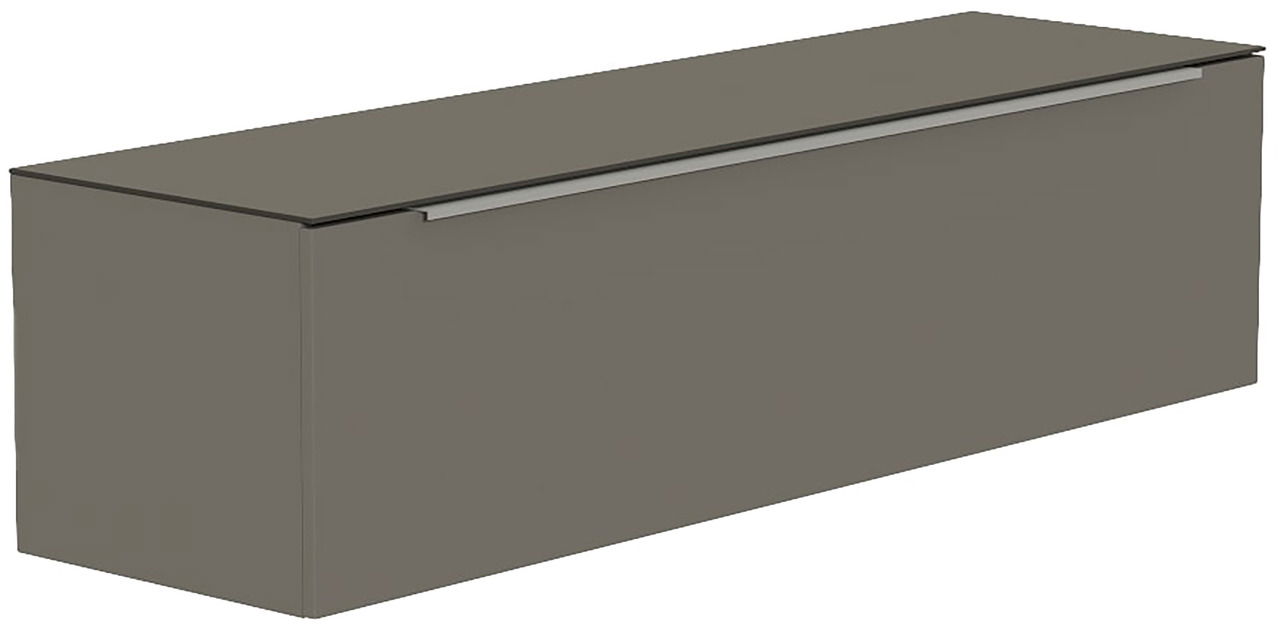 Moderano Hänge-Lowboard BORMIO Hänge-Lowboard in grauer Farbe, seitliche Perspektive