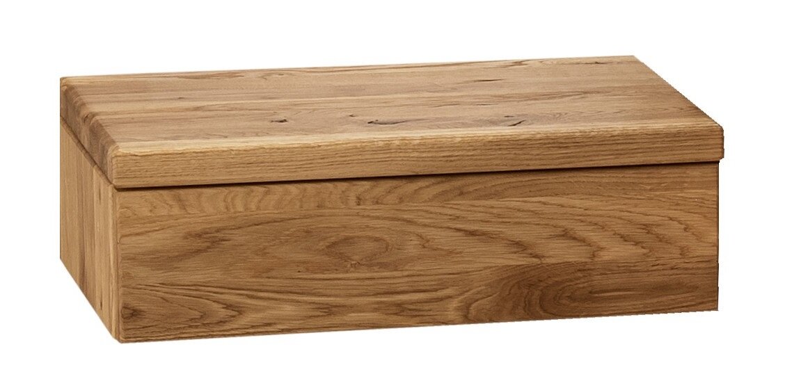 Hänge-Nachtkonsole aus Holz in seitlicher Perspektive