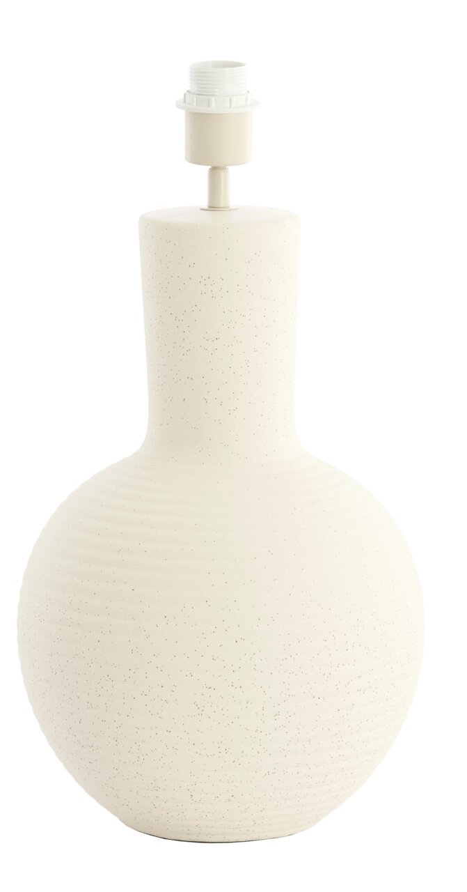 Light&Living Lampvoet ULLOA Keramische lampvoet in beige met een gestructureerd oppervlak, gezien vanaf de voorkant.