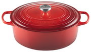 Roter ovaler Bräter von Le Creuset, Draufsicht