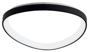 Moderne LED-Deckenleuchte in Schwarz und Weiß, seitliche Perspektive
