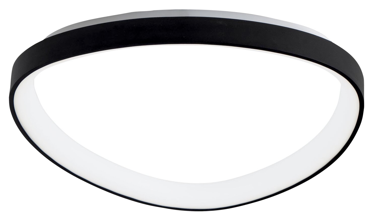 Fabas Luce LED-plafondlamp QUIRK Moderne led-plafondlamp in zwart en wit, zijaanzicht