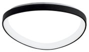 Moderne led-plafondlamp in zwart en wit, zijaanzicht