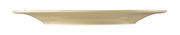 Seitenansicht eines sandfarbenen Frühstückstellers mit 23 cm Durchmesser.