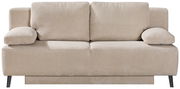 Beige Querschläfer-Sofa aus Cordstoff, Frontalansicht