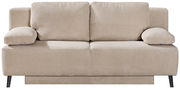 Beige Querschläfer-Sofa aus Cordstoff, Frontalansicht