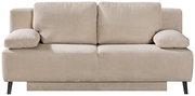 Beige Querschläfer-Sofa aus Cordstoff, Frontalansicht