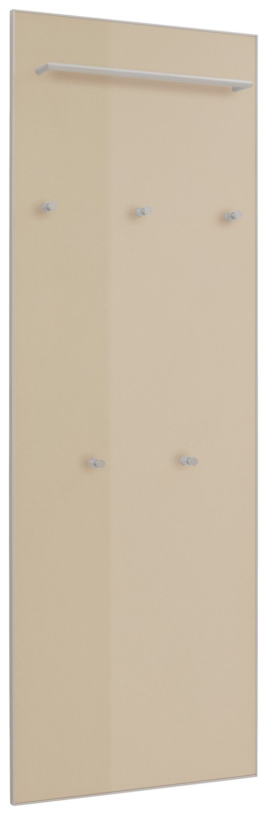 VOSS XL-Garderobenpaneel flach VORTINA XL-Garderobenpaneel flach in seitlicher Perspektive mit mehreren Haken und einer oberen Ablage.