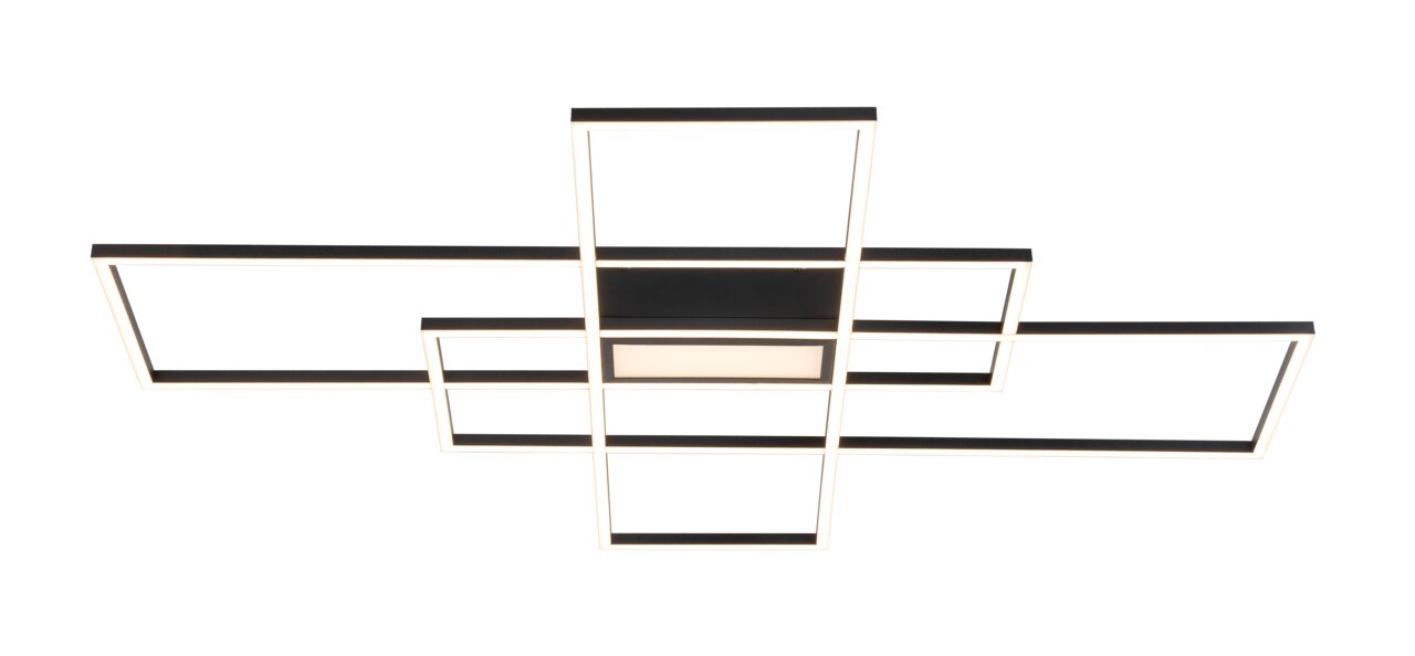 Moderne LED-Deckenleuchte mit geometrischem Design, Ansicht von unten