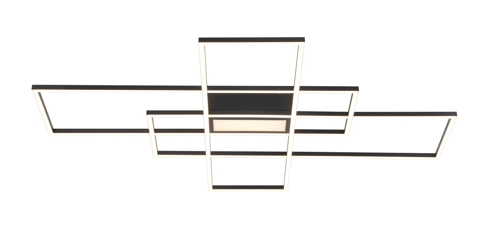 Moderne LED-Deckenleuchte mit geometrischem Design, Ansicht von unten