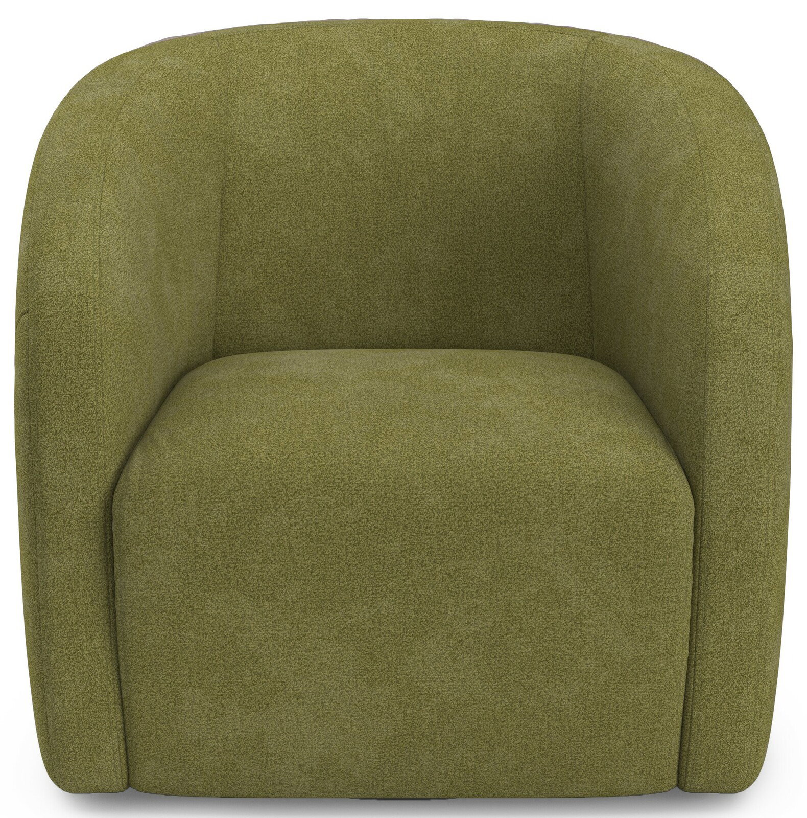 Lounge Handmade Sessel MATERA Grüner Sessel mit abgerundeten Ecken, Vorderansicht