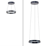 Moderne Pendelleuchte PURE E-Clipse in schwarzem Design, seitliche und frontale Ansicht