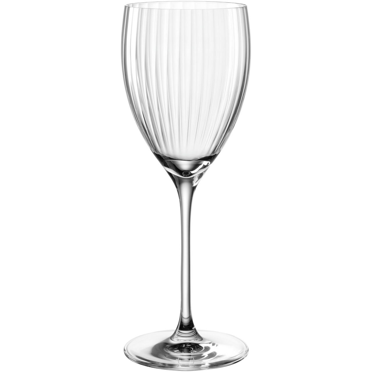 Elegantes Rieslingglas POESIA 350ml mit vertikalen Rillen, seitliche Ansicht