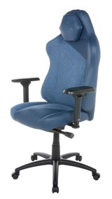 Gaming Stuhl HIVAR SKYLAR in blauer Farbe, seitliche Perspektive