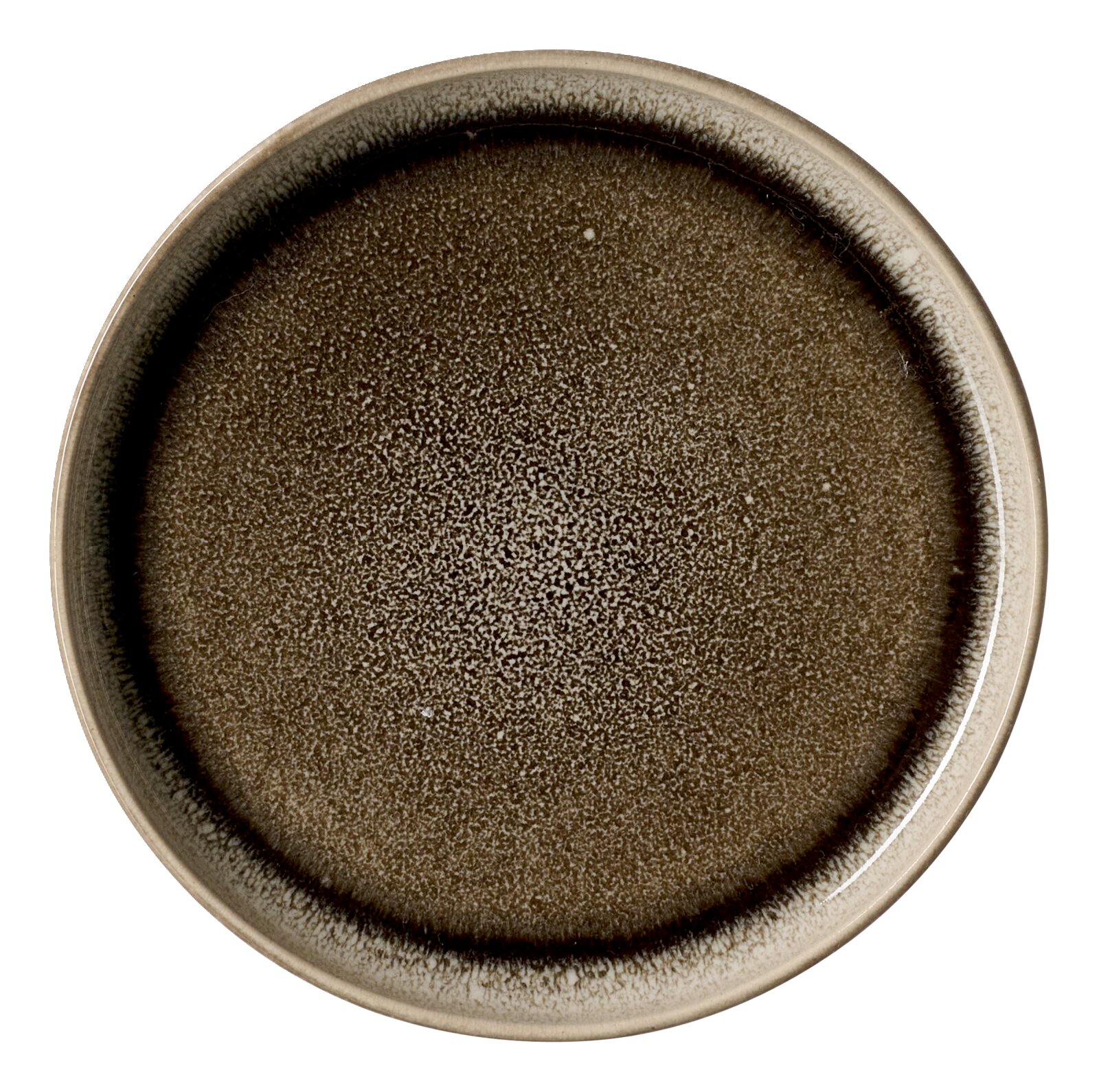 Ritzenhoff & Breker Bijgerechtenbord EDA UMBRA Beilagenteller EDA UMBRA von oben, 11,5 cm, mit dunkler, gesprenkelter Oberfläche.