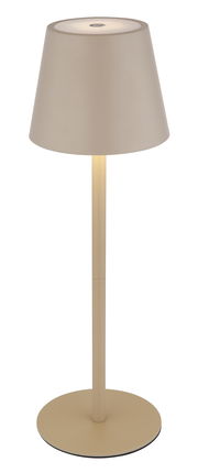 Akku-Tischleuchte VANNIE 3 in Beige, seitliche Perspektive