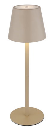 Akku-Tischleuchte VANNIE 3 in Beige, seitliche Perspektive