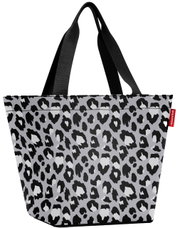 Shopper-Tasche mit schwarzem und grauem Leopardenmuster, Vorderansicht