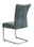 Z2 Schwingstuhl LEON Moderner Schwingstuhl in grauem Stoffbezug, Rückansicht, mit verchromtem Metallgestell.