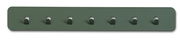 Garderobenleiste in Dunkelgrün mit sieben Haken, Ansicht von vorne
