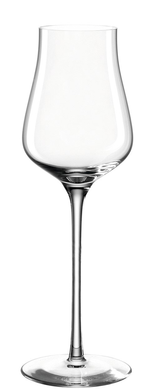 Elegantes Grappaglas Brunelli 210ml, seitliche Ansicht