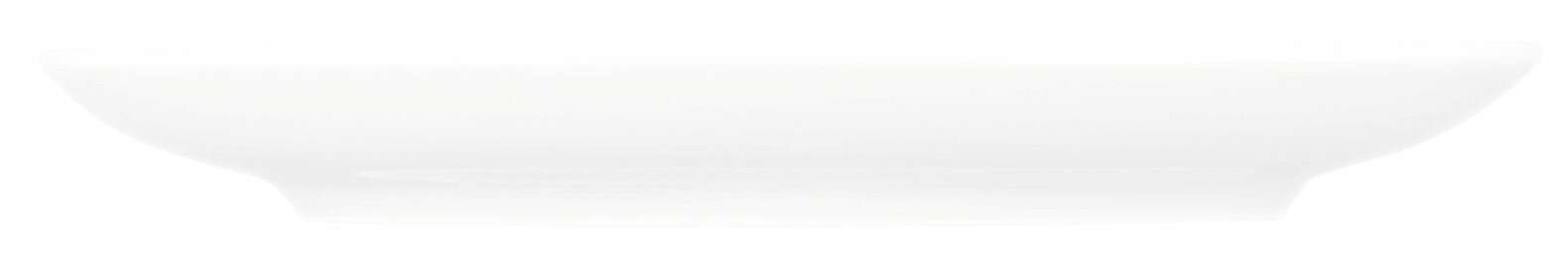 Weiße Kombi-Untertasse, seitliche Ansicht, 16 cm Durchmesser