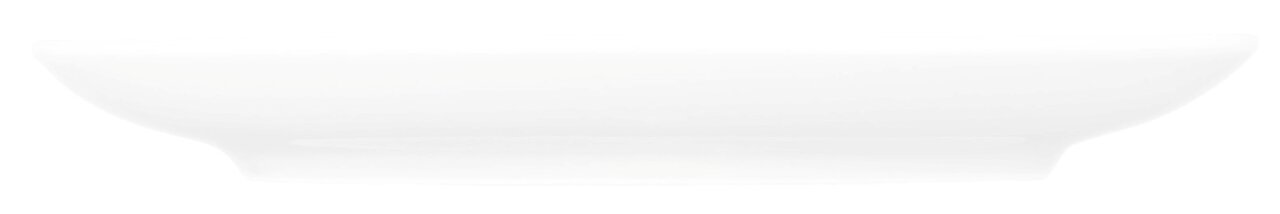 Weiße Kombi-Untertasse, seitliche Ansicht, 16 cm Durchmesser