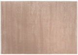 Beige Uni-Teppich in Draufsicht