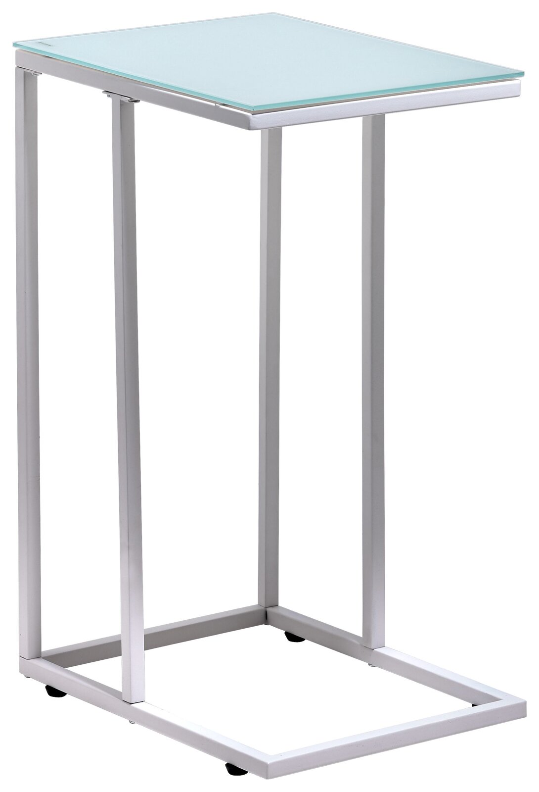 XORA Beistelltisch JOKO Moderner Beistelltisch mit Glasplatte und Metallrahmen, seitliche Perspektive