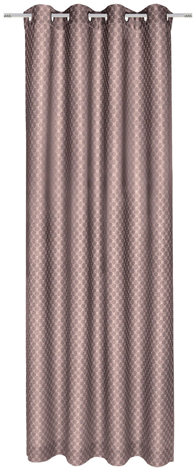 Ösenschal in Nude mit geometrischem Muster, frontal fotografiert