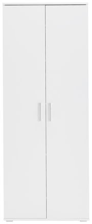 Weißer XL-Schuhschrank mit zwei Türen, frontale Ansicht