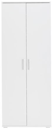Weißer XL-Schuhschrank mit zwei Türen, frontale Ansicht