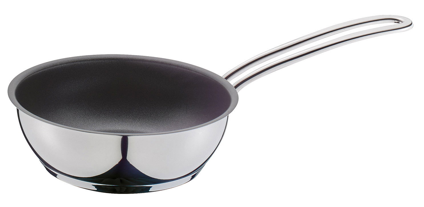Bratpfanne CAPRI, 14 cm, aus Edelstahl mit Antihaftbeschichtung, seitliche Perspektive