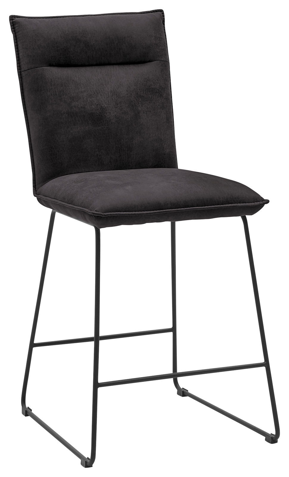 Valnatura Barstuhl SCALA Schwarzer Barstuhl mit gepolsterter Rückenlehne und Sitzfläche, seitliche Perspektive