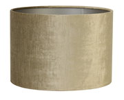 Zylindrischer Lampenschirm in beige aus Stoff, seitliche Perspektive