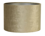 Zylindrischer Lampenschirm in beige aus Stoff, seitliche Perspektive